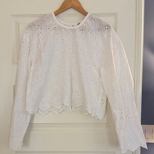 NWOT Free People Emma Eyelet Top